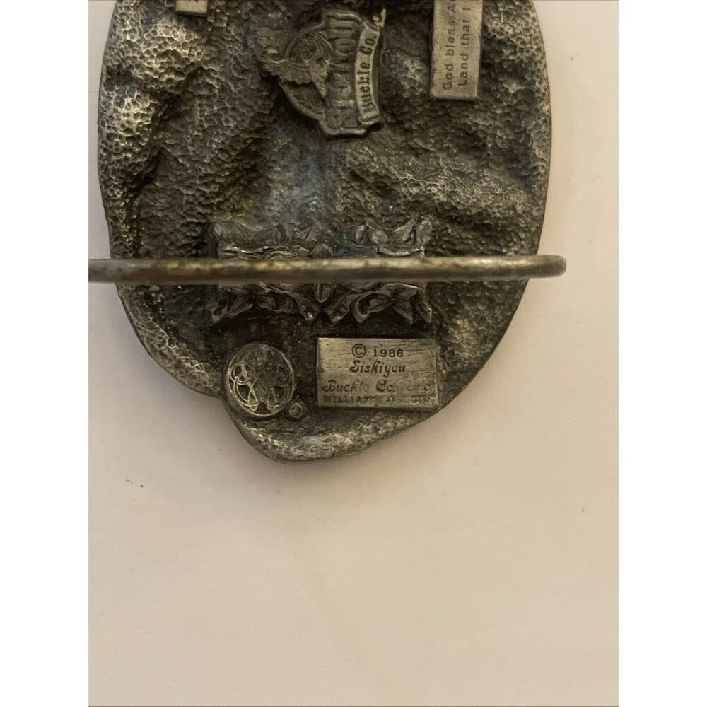 Vintage 1985 God Bless America Belt Buckle - USA Made